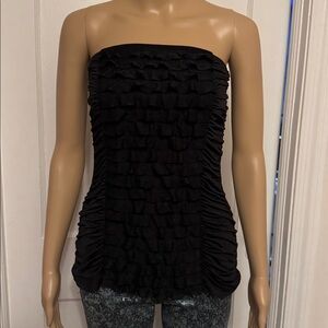 NWOT Ruched Ruffle Strapless Top